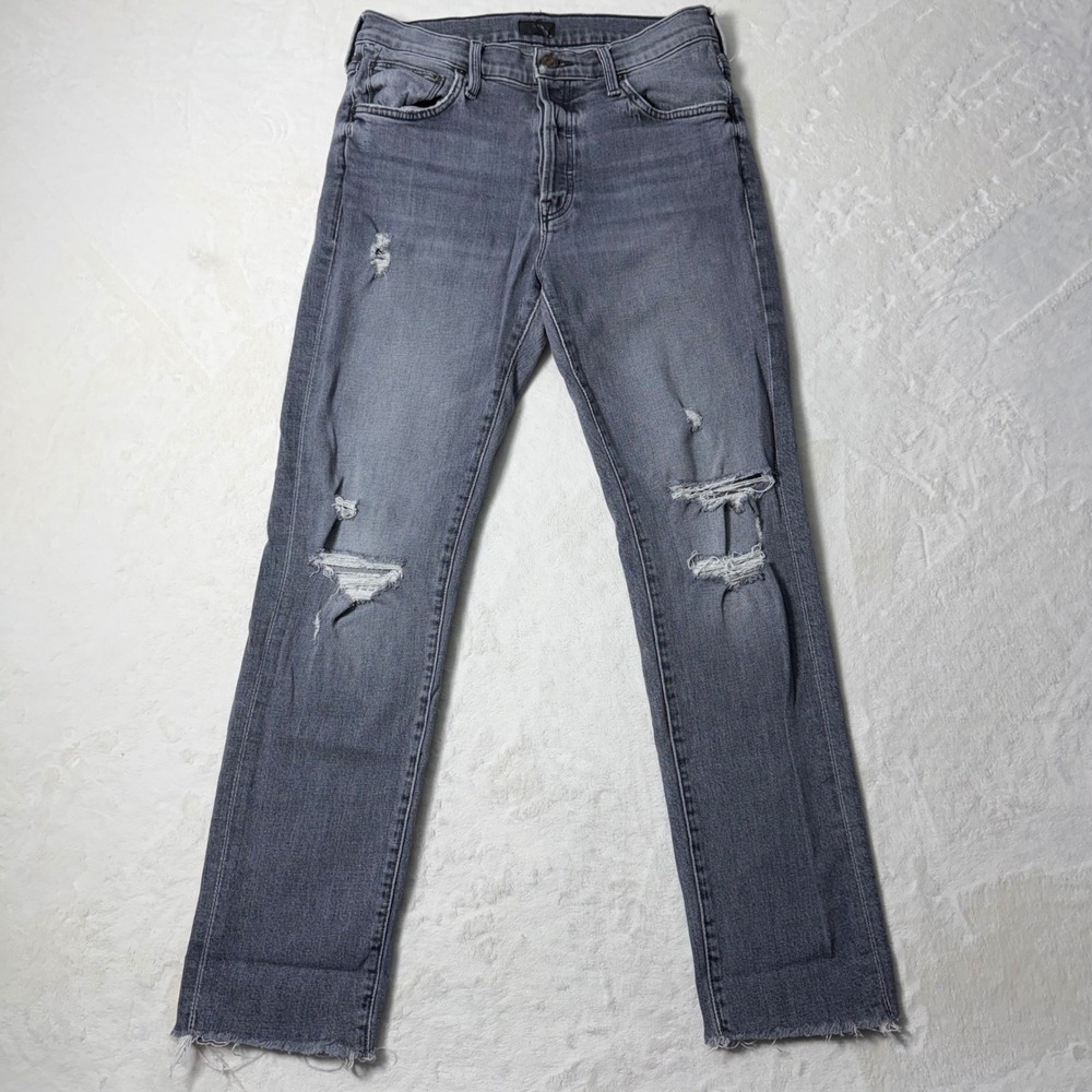 Mother Scrapper‎ Cuff Ankle Fray Jeans Unstitched In The Dark Size 27 Distressed